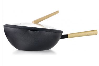 WOK 30CM ALº AA.C/T VIDRO CABO MAD